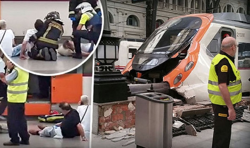 Cel puţin 48 de răniţi într-un accident feroviar la Barcelona