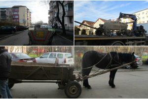 Cu căruța, ilegal, prin Timișoara! Căruțașii revin deși le sunt ridicate ”vehiculele”