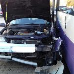 Accident între un tramvai și un autoturism în Piața Traian