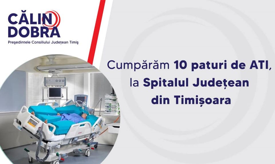 CJT cumpără 10 paturi de ATI pentru Spitalul Judeţean