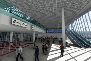 Terminal de 12.000 mp, un sistem complet de control de securitate pentru pasageri și bagaje, 7 lifturi de persoane și bagaje, 18 ghișee check-in