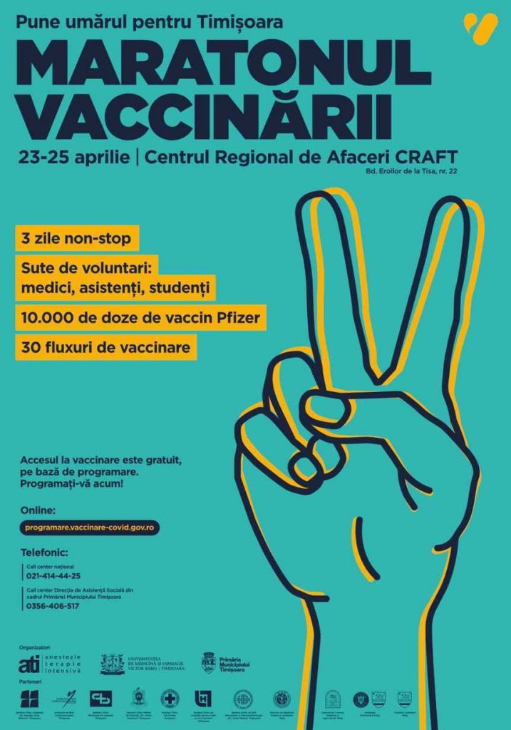 Timp de 3 zile, fără oprire, Centrul Regional de Afaceri al CCIA Timiș va deveni centru de vaccinare
