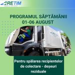 ZONA 0 și ZONA 1 Timișoara. Programul săptămânii 01 AUGUST – 06 AUGUST 2022 pentru spălarea pubelelor de colectare deșeuri reziduale