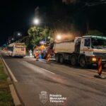 Azi-noapte a început amenajarea culoarului dedicat autobuzelor pe Take Ionescu