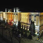 Palatul Administrativ, a doua clădire iluminată festiv de Consiliul Județean Timiș după Muzeul de Ar...