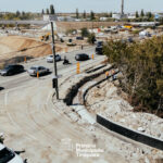 Lucrările avansează la Pasajul Slavici–Polonă. Constructorul lucrează la rampele de acces și structu...