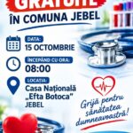 Analize medicale gratuite pentru locuitorii comunei Jebel, în 15 octombrie